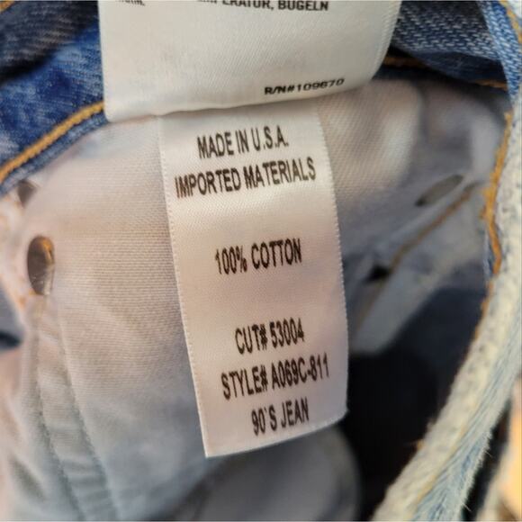 Agolde 90's Mid Rise Loose Fit Jeans In Vintage Denim Medium - Picture 6 of 7